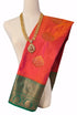 Kanchi Vegan Silk Saree With Contrast Blouse and Rich Jari Pallu