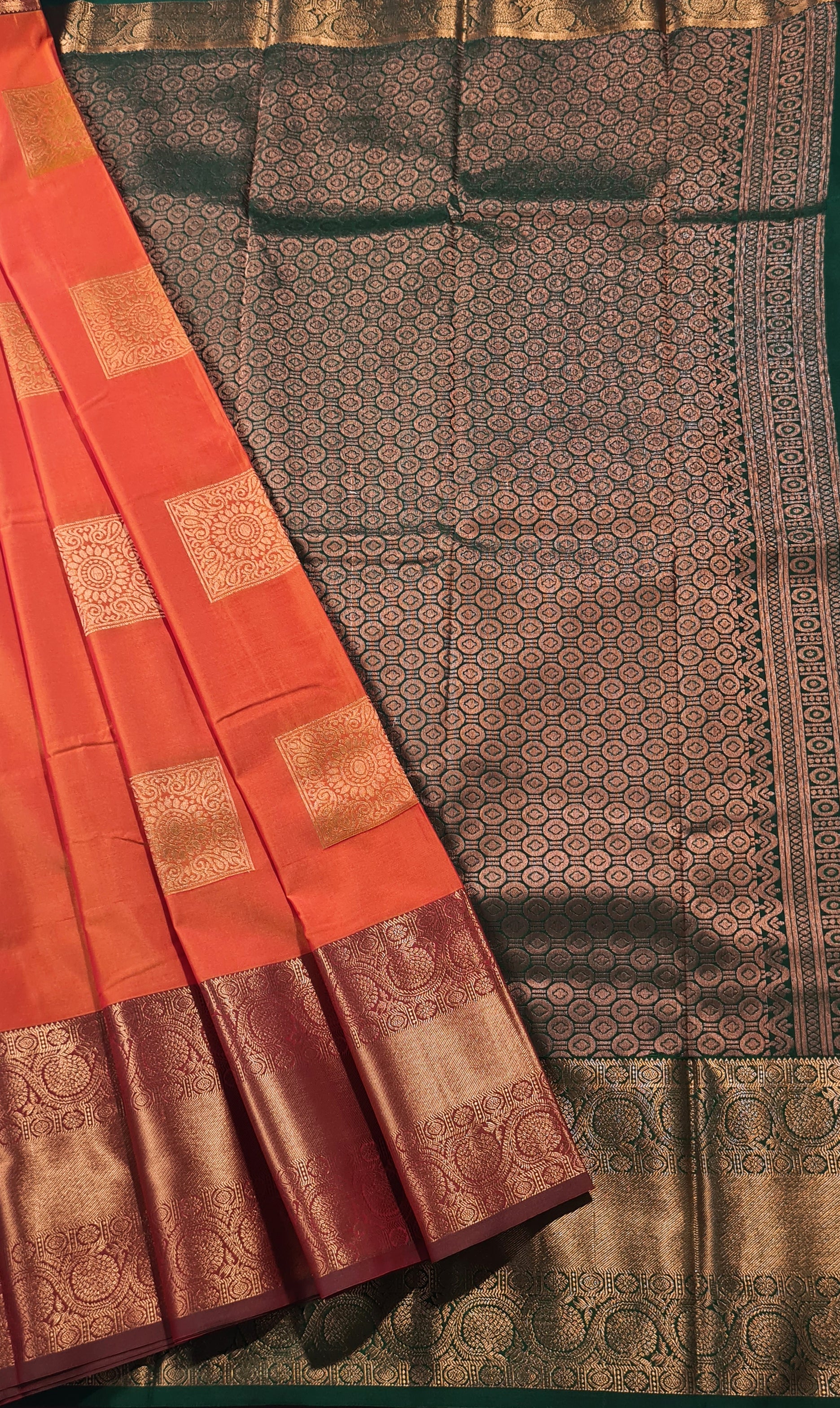 Kanchi Vegan Silk Saree With Contrast Blouse and Rich Jari Pallu