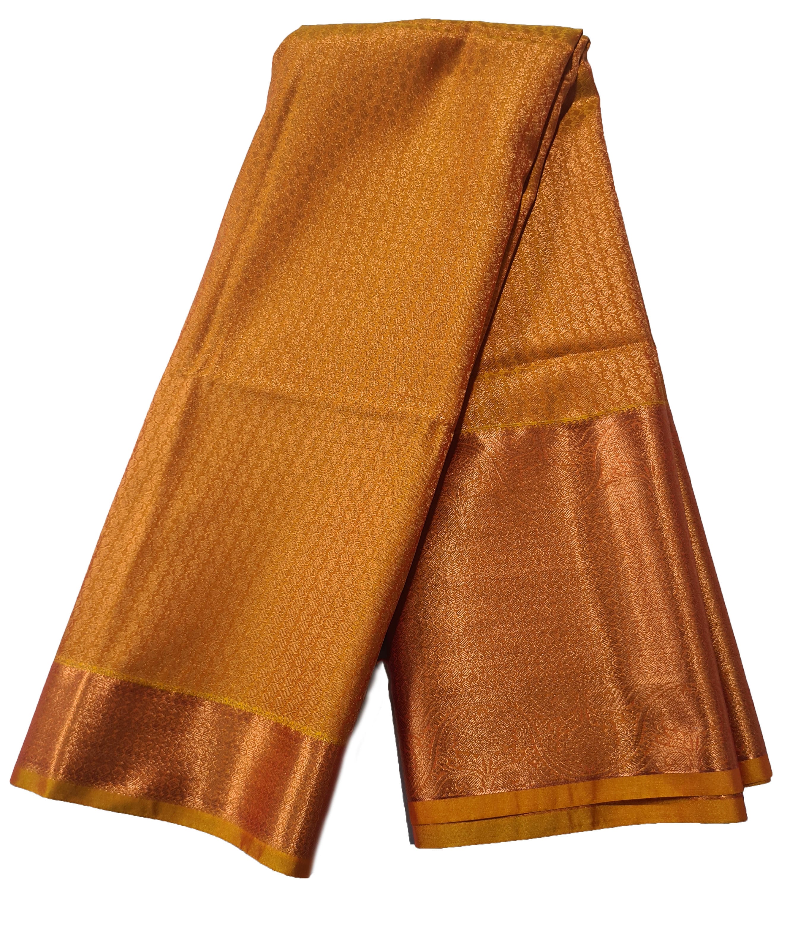 Kanchi Vegan Silk Saree With Contrast Blouse and Rich Jari Pallu