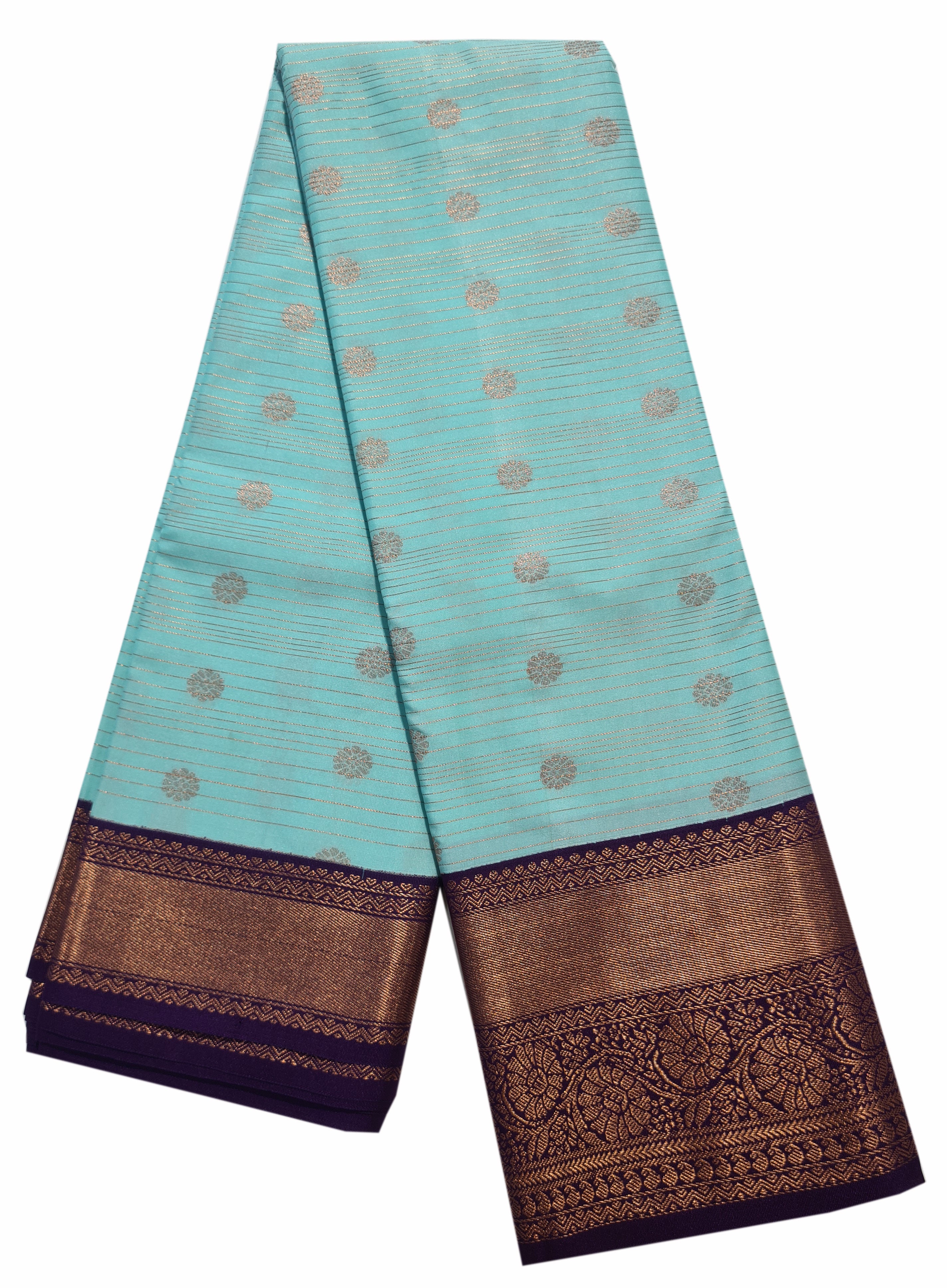 Kanchi Vegan Silk Saree With Contrast Blouse and Rich Jari Pallu