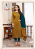 Ladies Flavour Presents Aarohi Chinon Slub Kurtis With Pant And Dupatta Collection