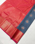 Kanchi Vegan Silk Saree With Contrast Blouse and Rich Jari Pallu