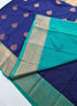 Kanchi Vegan Silk Saree With Contrast Blouse and Rich Jari Pallu