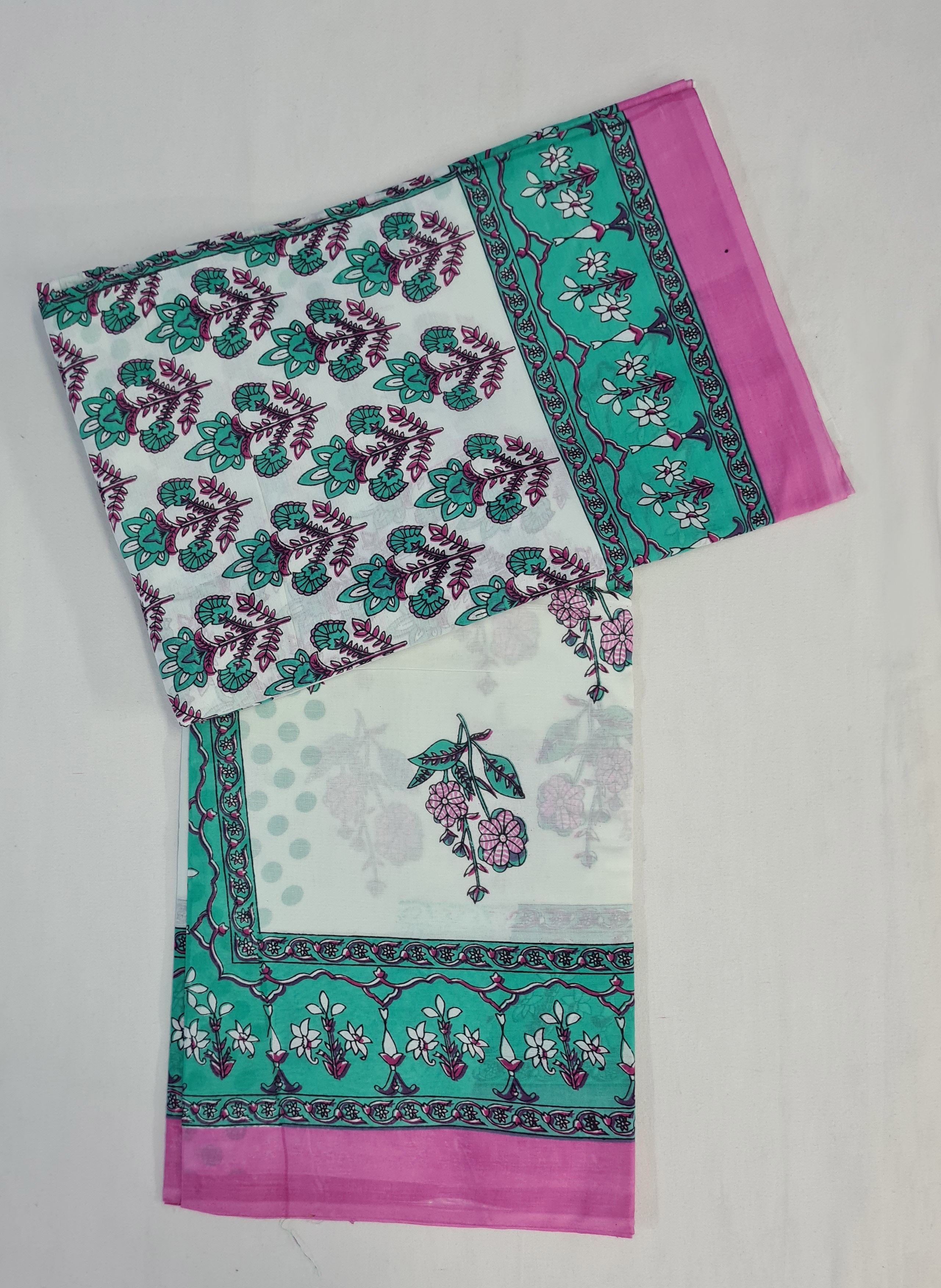 Ajrakh Printed Cotton Mulmul Sarees