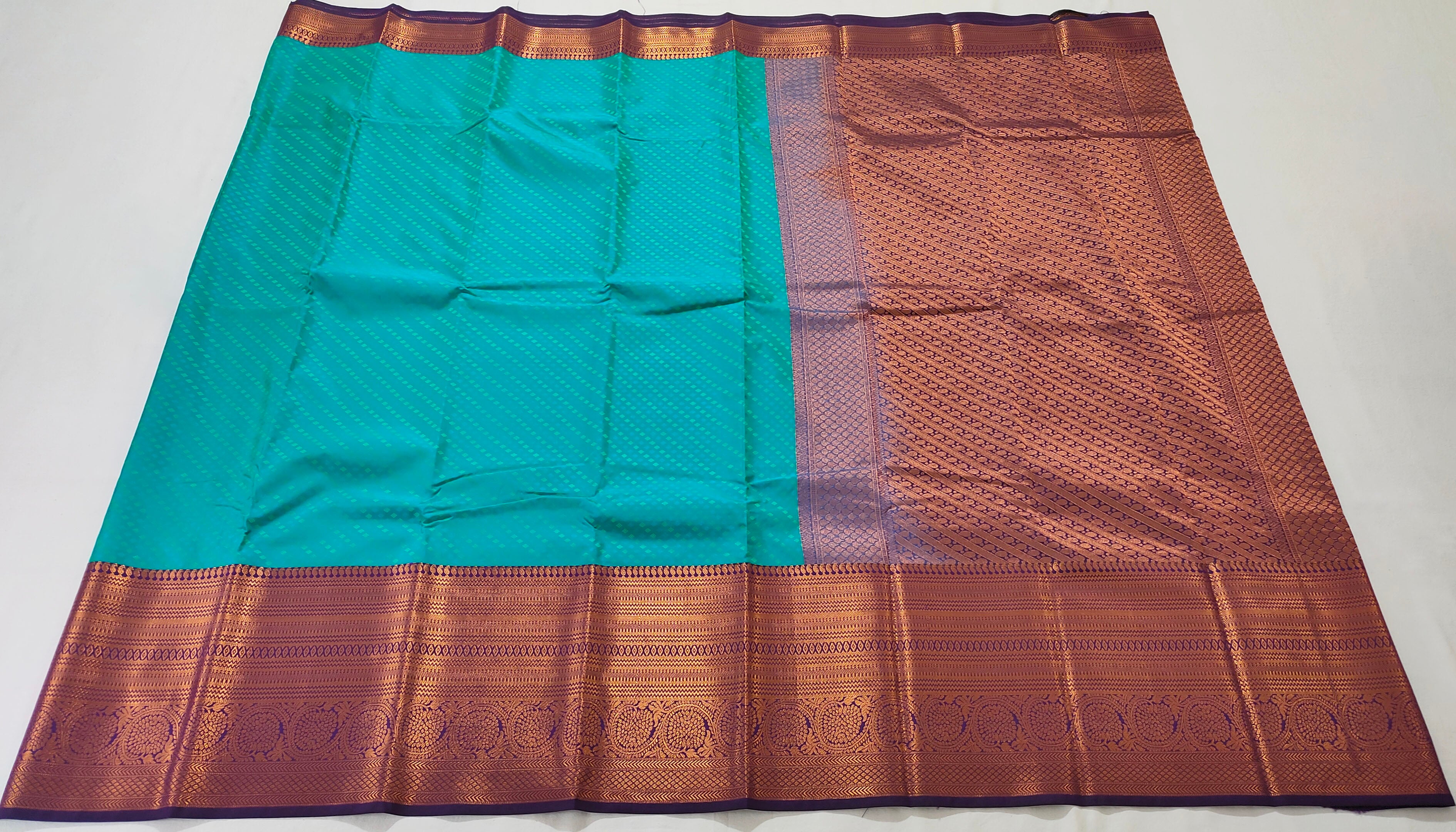 Kanchi Vegan Silk Saree With Contrast Blouse and Rich Jari Pallu