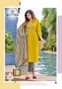 Mittoo Presents Shringar Vol-6 Cotton Slub Lycra Kurtis With Pant And Dupatta Collection.